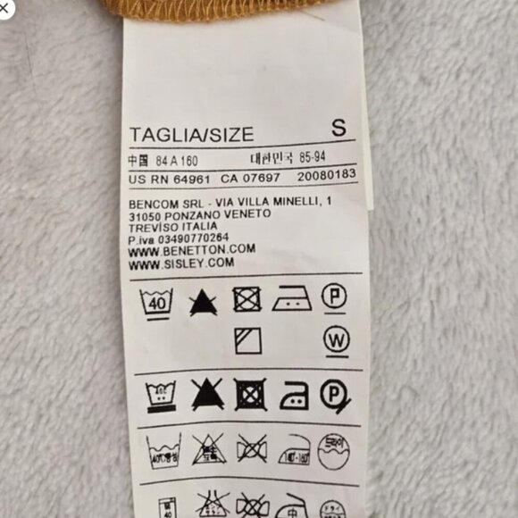 Sisley satin dress gold with ruffled neckline. Comes With Slip dress, size S - Picture 8 of 12